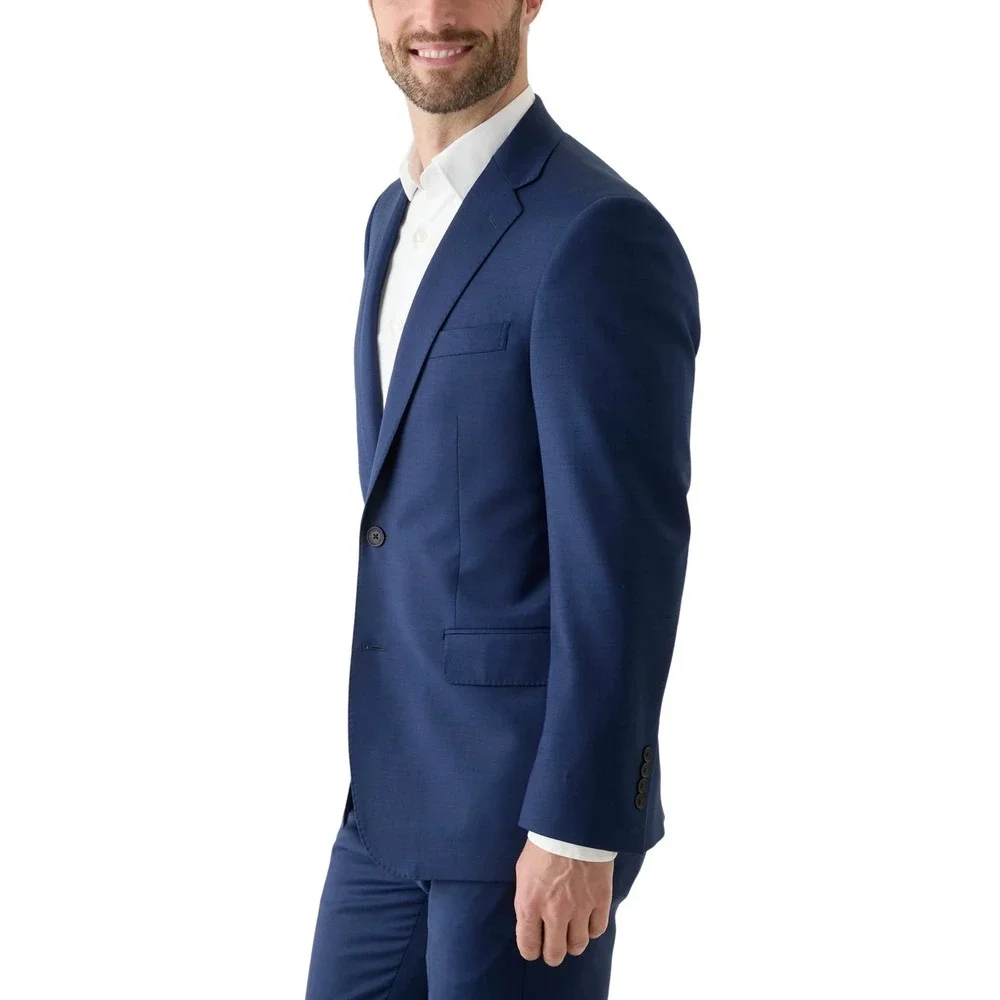 B By Brooks Brothers Men's Blue Classic-Fit‎ Stretch Wool Suit Jacket Size 54R
